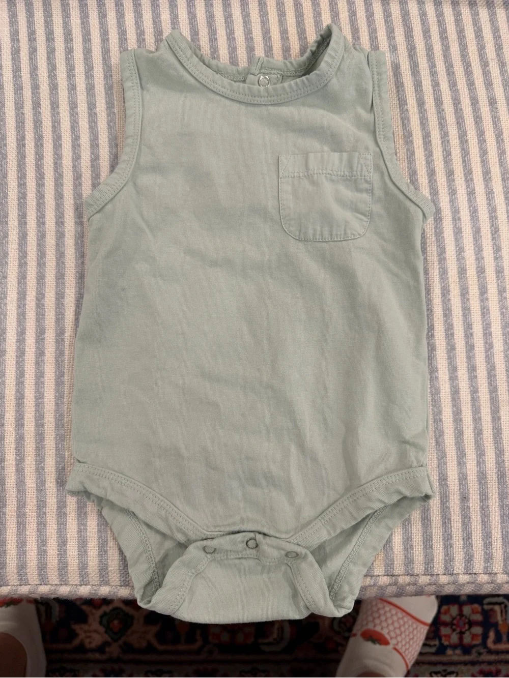 Pehr, Garment Dye Tank One-Piece, color Sea, Size 3-6m